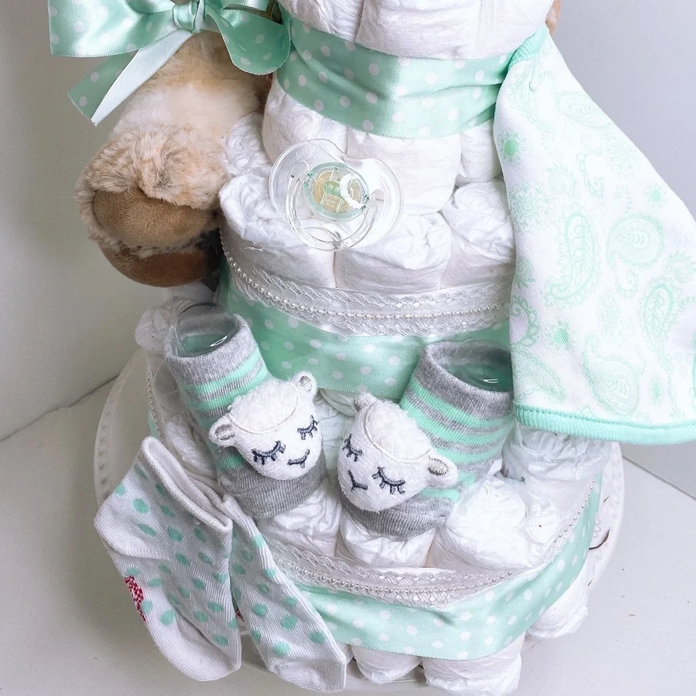 Lamb Diaper Cake, Easter Baby Shower